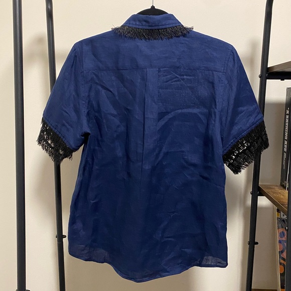 TOGA PULLA fringe accent button up shirt - Picture 2 of 4